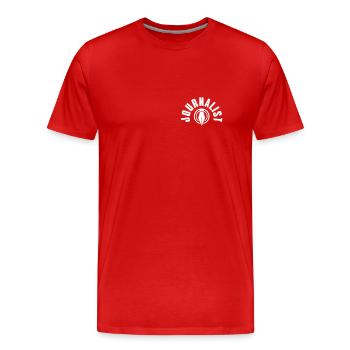 Journalist Design News Reporter - Men's Premium Organic T-Shirt - red - Front - Damien (186cm)