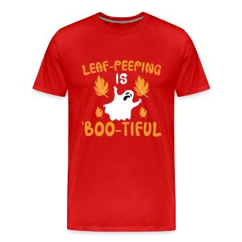 Leaf Peeping Halloween Costume - Men's Premium Organic T-Shirt - red - Front - Damien (186cm)