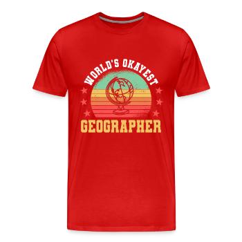 The best geographer in the world - Men's Premium Organic T-Shirt - red - Front - Damien (186cm)