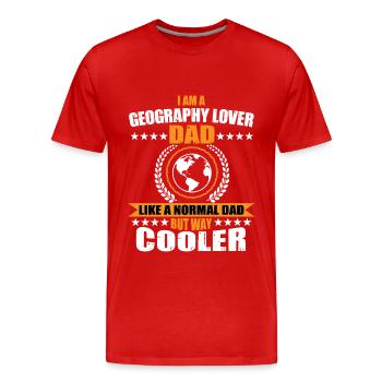 Drôle de papa amoureux de la géographie - T-shirt bio Premium Homme - rouge - Devant - Damien (186cm)