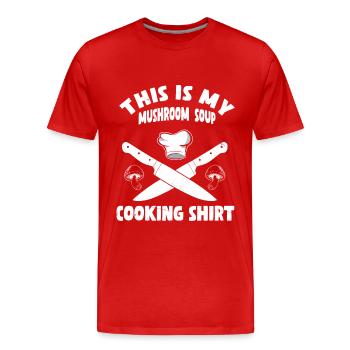 Soupe aux champignons - T-shirt bio Premium Homme - rouge - Devant - Damien (186cm)