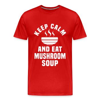 Soupe aux champignons - T-shirt bio Premium Homme - rouge - Devant - Damien (186cm)