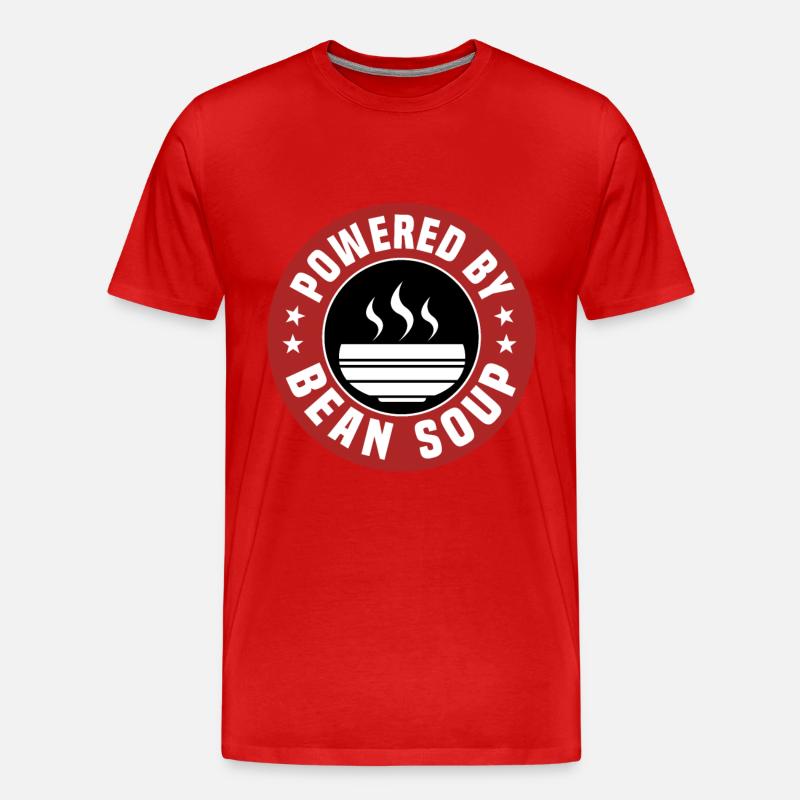 Powered By Bohnensuppe - Männer Premium Bio T-Shirt - Rot