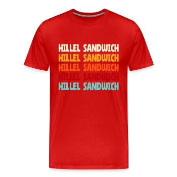 Hillel Sandwich - Männer Premium Bio T-Shirt - Rot - Vorne - Damien (186cm)