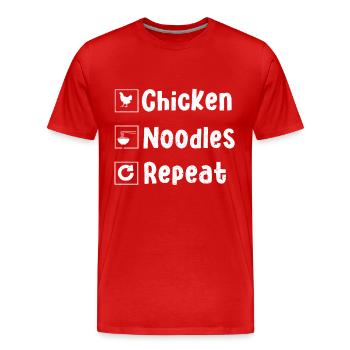 Soupe au poulet et aux nouilles - T-shirt bio Premium Homme - rouge - Devant - Damien (186cm)