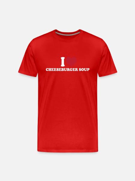 I love cheeseburger soup - Men's Premium Organic T-Shirt - red