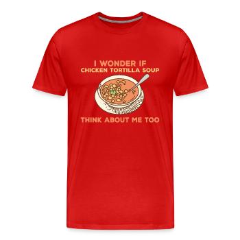 Chicken Tortilla Soup Lover - Men's Premium Organic T-Shirt - red - Front - Damien (186cm)