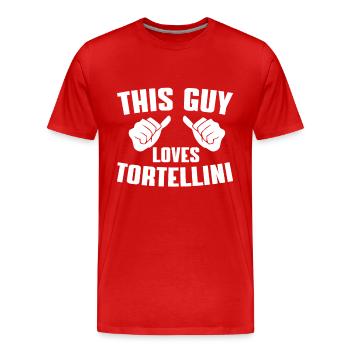 Tortellini Lover Design - Men's Premium Organic T-Shirt - red - Front - Damien (186cm)