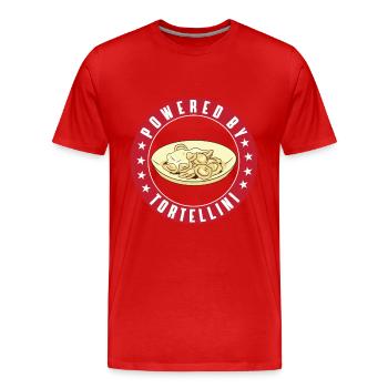 Unterstützt Von Tortellini - Männer Premium Bio T-Shirt - Rot - Vorne - Damien (186cm)