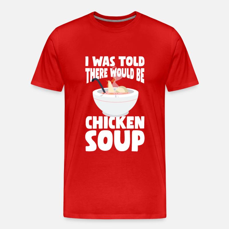 Hühnersuppe - Männer Premium Bio T-Shirt - Rot