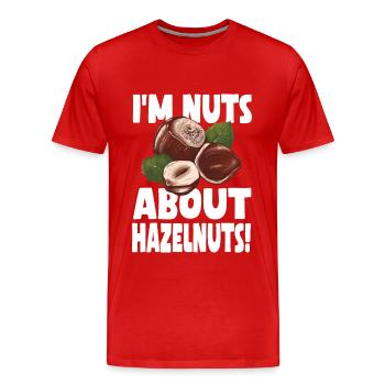 Funny Hazelnut Shirt - Men's Premium Organic T-Shirt - red - Front - Damien (186cm)