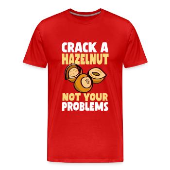 Don't crack a hazelnut your problems - Men's Premium Organic T-Shirt - red - Front - Damien (186cm)