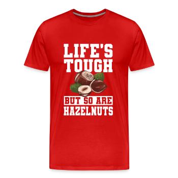 Funny Hazelnut Gift - Men's Premium Organic T-Shirt - red - Front - Damien (186cm)