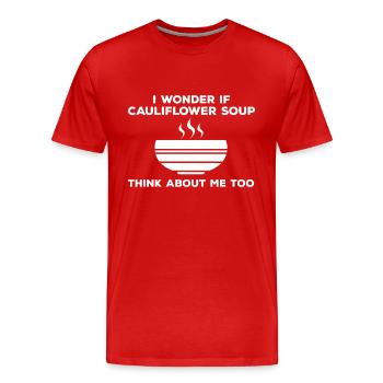 Cauliflower soup - Men's Premium Organic T-Shirt - red - Front - Damien (186cm)