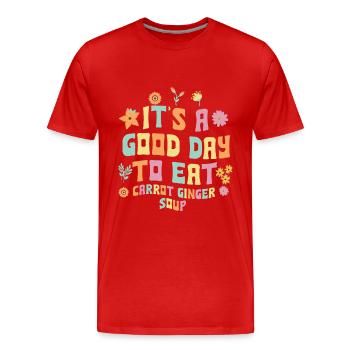 Idée cadeau soupe carotte gingembre - T-shirt bio Premium Homme - rouge - Devant - Damien (186cm)