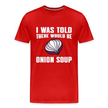 Onion soup - Men's Premium Organic T-Shirt - red - Front - Damien (186cm)