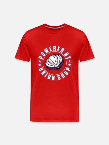 Powered By Onion Soup - Men's Premium Organic T-Shirt - red