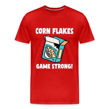 Corn Flakes Game Strong - Männer Premium Bio T-Shirt - Rot - Vorne - Damien (186cm)