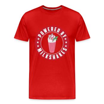 Propulsé par des milkshakes - T-shirt bio Premium Homme - rouge - Devant - Damien (186cm)