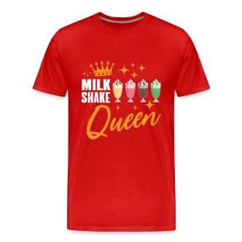 Reine du milkshake - T-shirt bio Premium Homme - rouge - Devant - Damien (186cm)