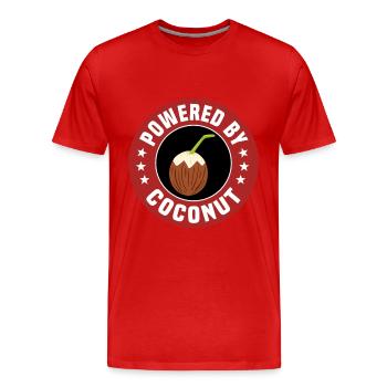 Angetrieben Von Kokosnuss - Männer Premium Bio T-Shirt - Rot - Vorne - Damien (186cm)
