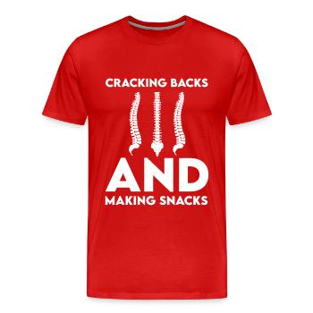 Treatment of Chiropractor Spine Straightening - Men's Premium Organic T-Shirt - red - Front - Damien (186cm)