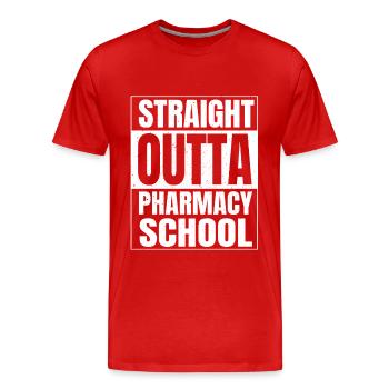 Direkt Aus Der Pharmazieschule - Männer Premium Bio T-Shirt - Rot - Vorne - Damien (186cm)