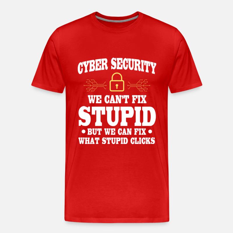 CybersiLustiger Cyber Security Spruch - Männer Premium Bio T-Shirt - Rot