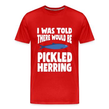 Conception de hareng mariné - T-shirt bio Premium Homme - rouge - Devant - Damien (186cm)
