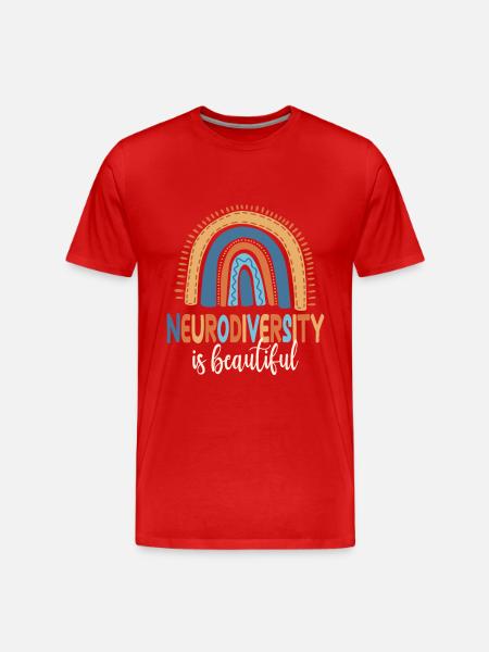 Autism Neurodiversity - Men's Premium Organic T-Shirt - red