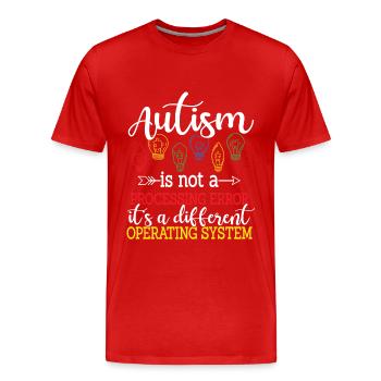 Autismus - Männer Premium Bio T-Shirt - Rot - Vorne - Damien (186cm)