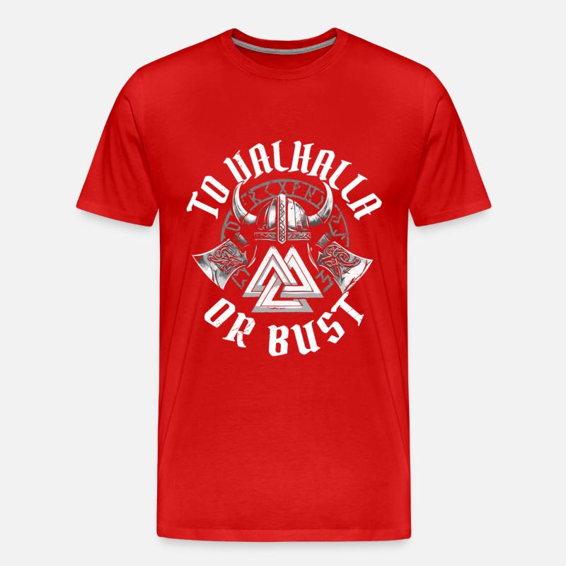 Wikinger Valhalla - Männer Premium Bio T-Shirt - Rot