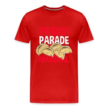 polish americanDyngus Day Pierogi Parade Marshal - Men's Premium Organic T-Shirt - red - Front - Damien (186cm)