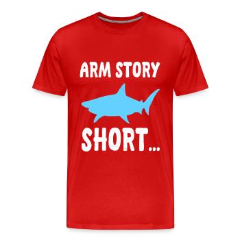 Shark Arm Amputation - Men's Premium Organic T-Shirt - red - Front - Damien (186cm)