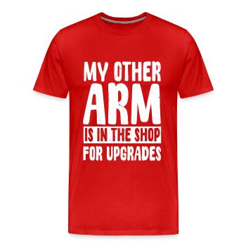 Lustiger Armamputierten Humor - Männer Premium Bio T-Shirt - Rot - Vorne - Damien (186cm)