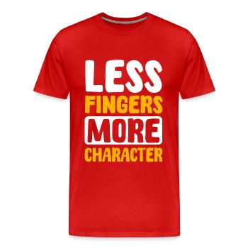 Finger amputees - Men's Premium Organic T-Shirt - red - Front - Damien (186cm)