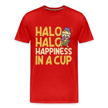Halo Halo Hapiness Design - Men's Premium Organic T-Shirt - red - Front - Damien (186cm)
