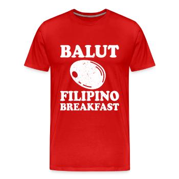 Balut – Philippinisches Frühstück - Männer Premium Bio T-Shirt - Rot - Vorne - Damien (186cm)