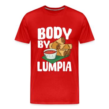 Körper Durch Lumpia - Männer Premium Bio T-Shirt - Rot - Vorne - Damien (186cm)