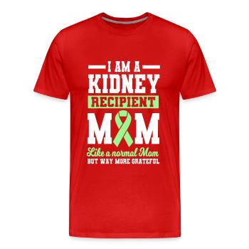 Maman receveuse d’un rein - T-shirt bio Premium Homme - rouge - Devant - Damien (186cm)