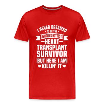 T-shirt drôle pour les survivants d’un - T-shirt bio Premium Homme - rouge - Devant - Damien (186cm)