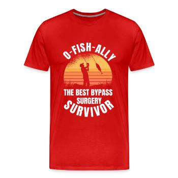 Bypass-Operation Und Angeln - Männer Premium Bio T-Shirt - Rot - Vorne - Damien (186cm)