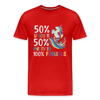 LGBTQ Unicorn Pride Month - Men's Premium Organic T-Shirt - red - Front - Damien (186cm)