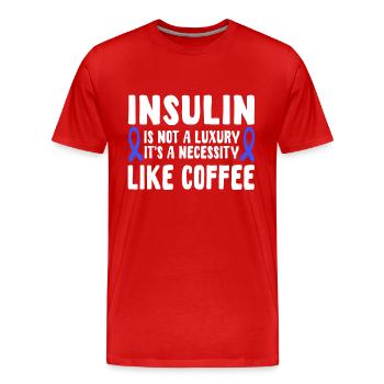 Insulin Und Kaffee - Männer Premium Bio T-Shirt - Rot - Vorne - Damien (186cm)