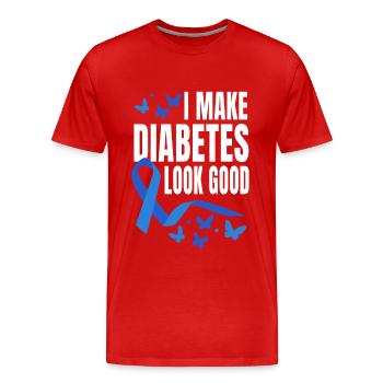 I make diabetes look good - Men's Premium Organic T-Shirt - red - Front - Damien (186cm)