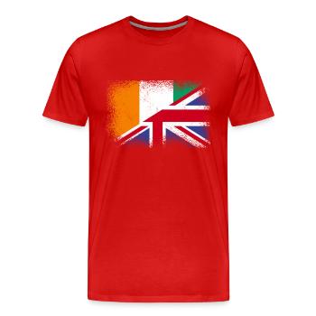 Elfenbeinküste Gross Britannien - Männer Premium Bio T-Shirt - Rot - Vorne - Damien (186cm)