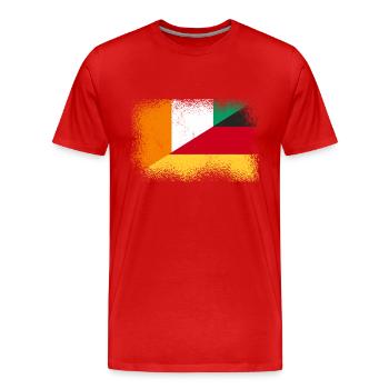 Elfenbeinküste Deutschland - Männer Premium Bio T-Shirt - Rot - Vorne - Damien (186cm)