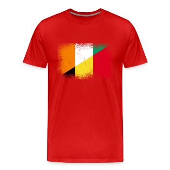 Elfenbeinküste Belgien Fahne - Männer Premium Bio T-Shirt - Rot - Vorne - Damien (186cm)