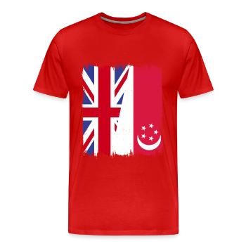 Singapour, Royaume-Uni - T-shirt bio Premium Homme - rouge - Devant - Damien (186cm)