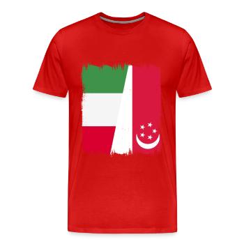 Singapour, Italie - T-shirt bio Premium Homme - rouge - Devant - Damien (186cm)